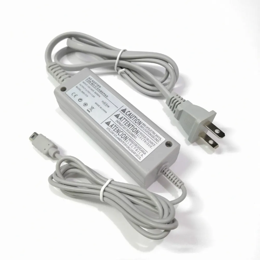 Grå US-kontakt 100-240V Home Wall Power Supply Ac Charger Adapter för Nintendo Wiiu Wii U Gamepad Controller Joytpad