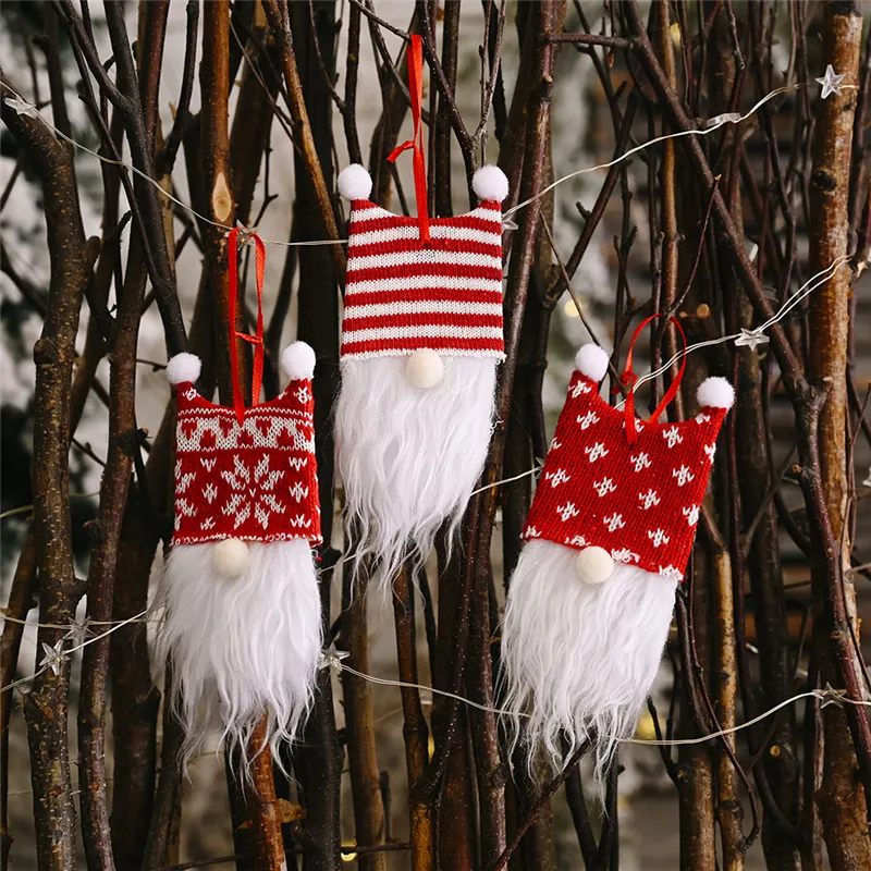 Santa Beard Scandinavian Gnome Christmas Plush Ornaments Xmas Hängande dekorationer för Xmas Tree Spis Heminredning JK2011XB