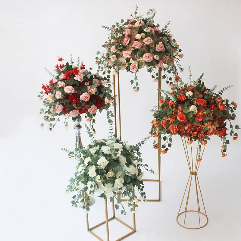 Guirnaldas de flores decorativas Flone, estante de bolas de flores de seda artificial para centro de mesa de boda, decoración de la habitación del hogar, suministros para fiestas, manualidades DIY