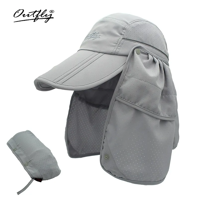 Brand wide brim Summer sun Breathable UV Protection Visors bucket hat Sunscreen fisherman fishing cap Detachable Foldable cap Y200714