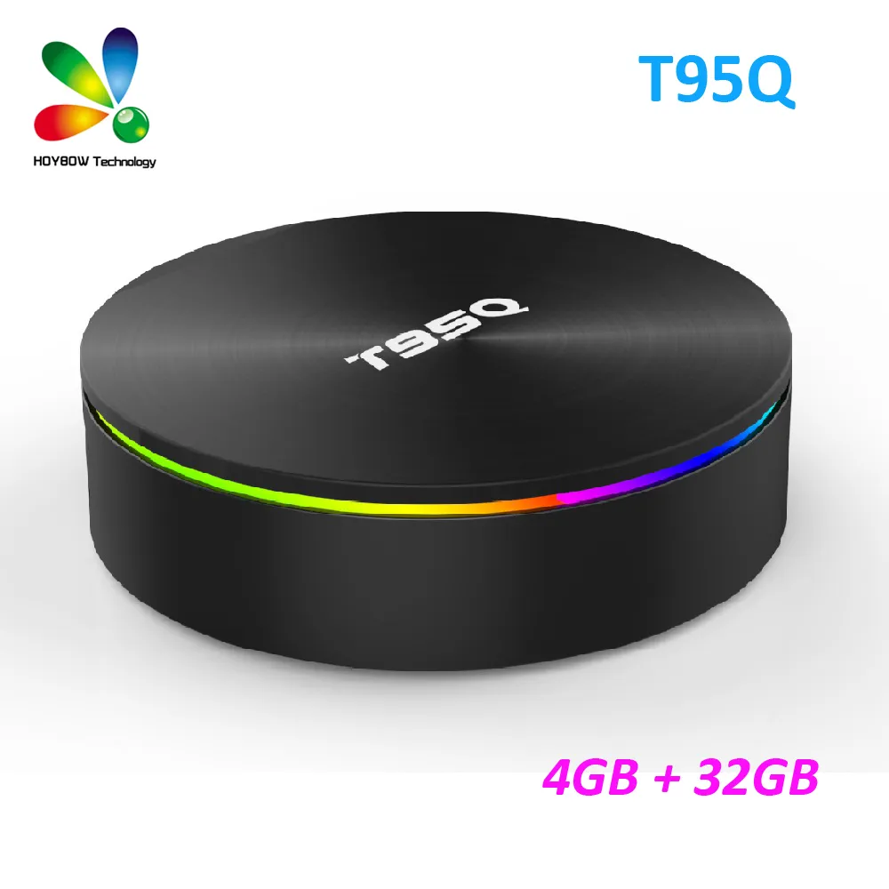 T95Q 4GB 32GB Android 9.0 Smart TV BOX Lettore multimediale Amlogic S905X3 Quad Core 2.4G5GHz Doppio Wifi BT4.0
