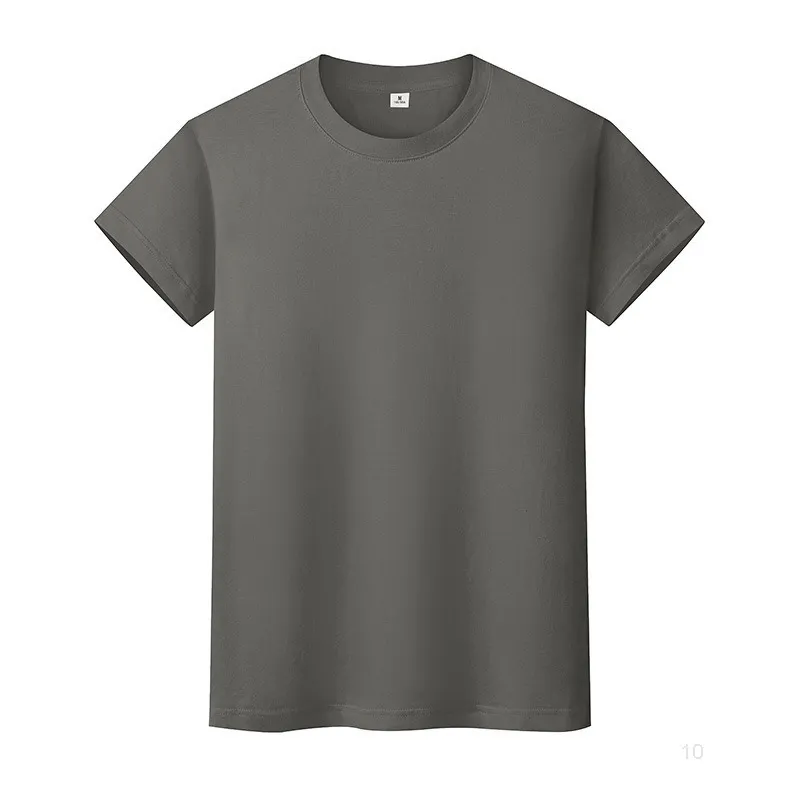 Yeni Yuvarlak Boyun Katı Renk T-Shirt Yaz Pamuk Dibe Gömlek Kısa Kollu Erkek ve Bayan Yarım Kollu E10SII