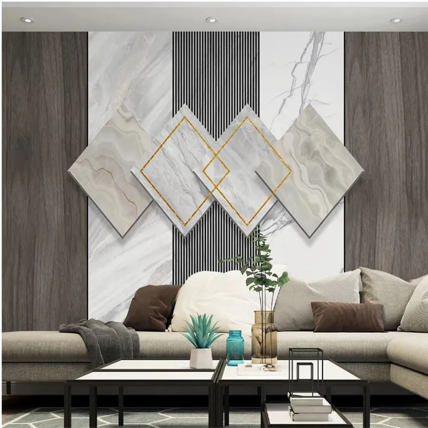 3d moderno fondo de pantalla personalizado lujo luz mármol fondos de pantalla en tres dimensiones geométricas sofá de la sala de la pared de fondo