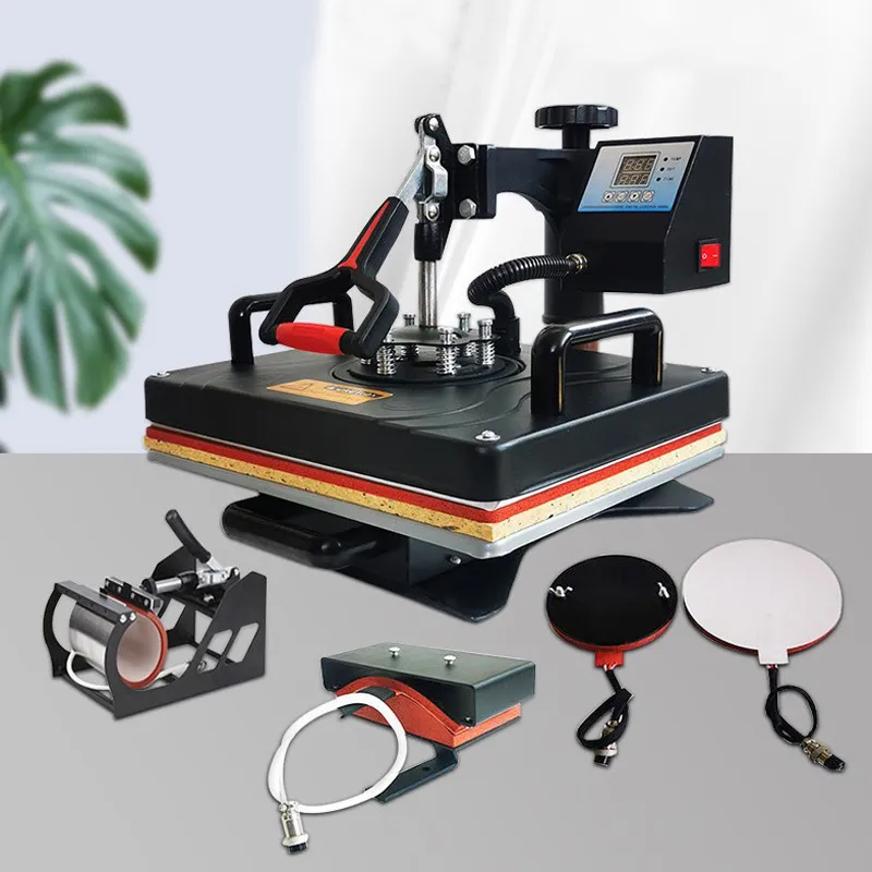 5 en 1 Machines de sublimation Machine de transfert de chaleur multifonction DIY Tumbler Bouteille Tshirt Matériel Sublimation