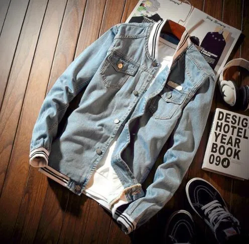 New Fashion Male Pilot Denim Jacket Spring Mens Jackets Casual Bomber Baseball Clothing Men Autumn Casual Jean Jacket and Coats