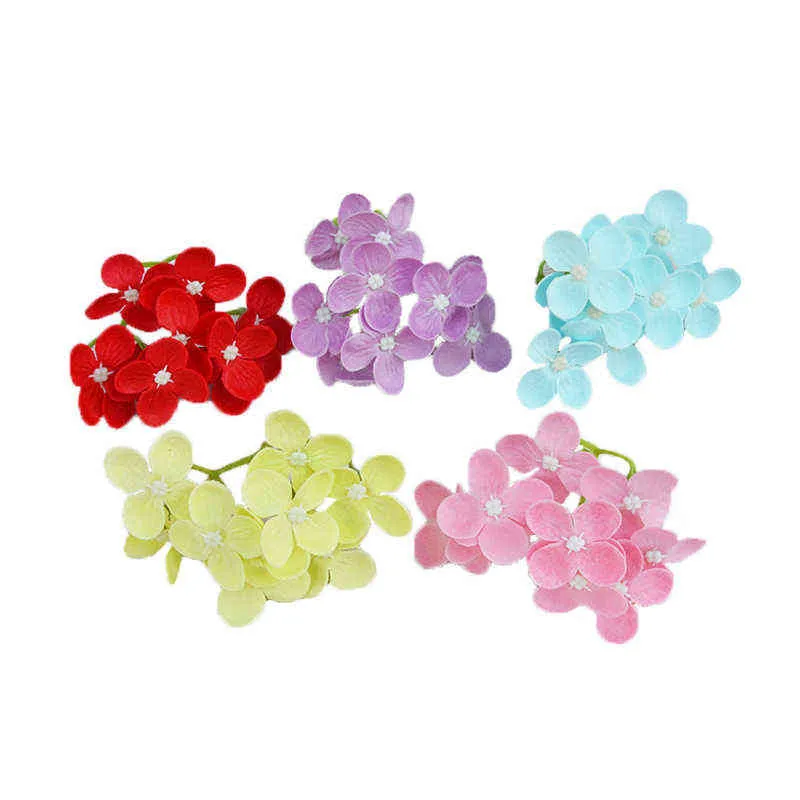 Gifts for women High Quality Affordable Multifun Small Hydrangea Wedding Decoration Valentine Gifts Bouquet Hand Fower Art Soap Flowers Y211229