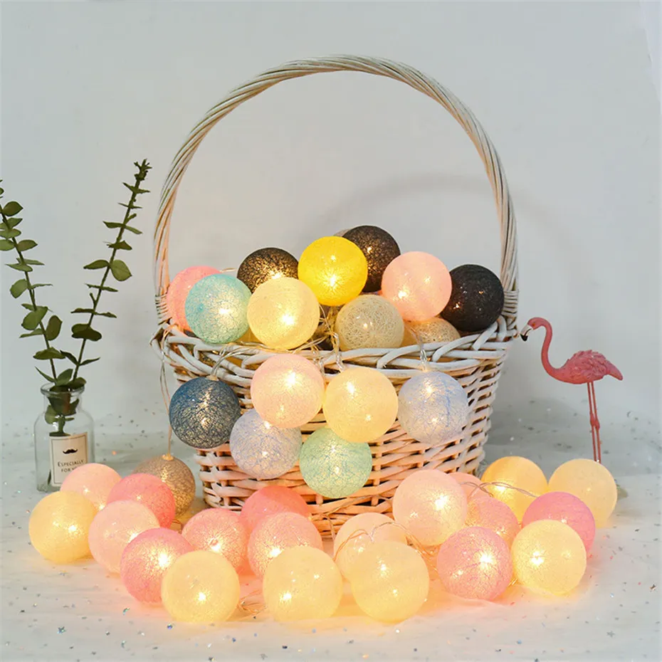  20leds Colorful Globe LED String Fairy Lights Christmas Garland for Xmas tree Wedding Parties 