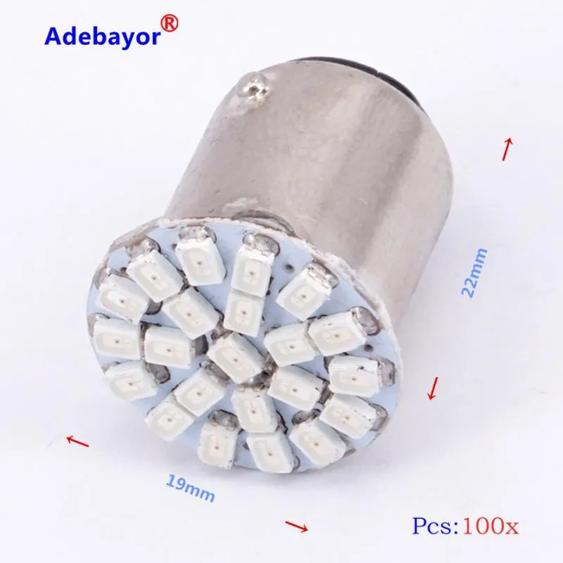 100X 1157 P21/4W P21/5W 7528 BAY15D 22 3014 SMD 1206 Car LED Brake stop parking Turn Light Automobile Wedge Lamp white red1