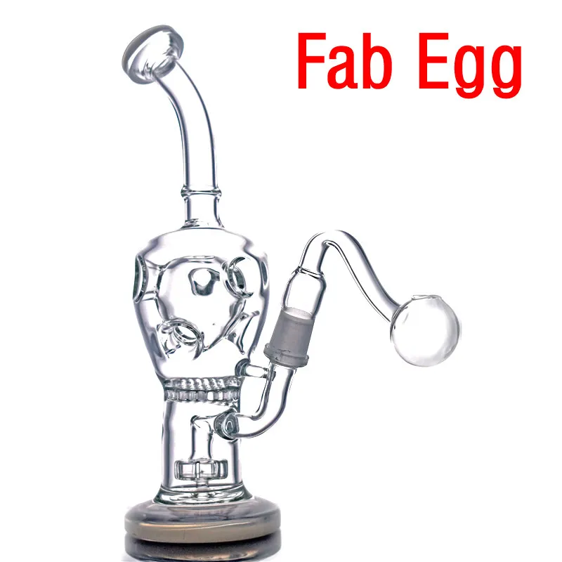 В ToCK FAB яйцо стекло Bong Water Pipe Tipe Counce Filter Beaker Bong Recycler DAB нефтяные буровые бонги с 14 мм нефтяной горелки трубы