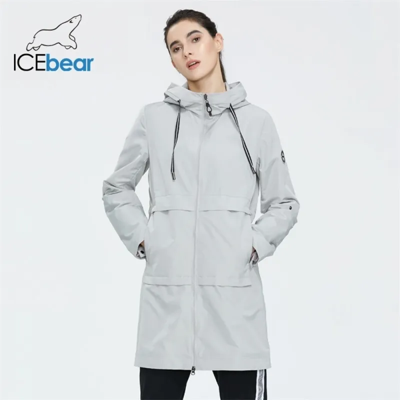 ICEbear Mujeres primavera rompevientos chaqueta de mujer de calidad elegante ropa casual de mujer con capucha GWF20005I 201102