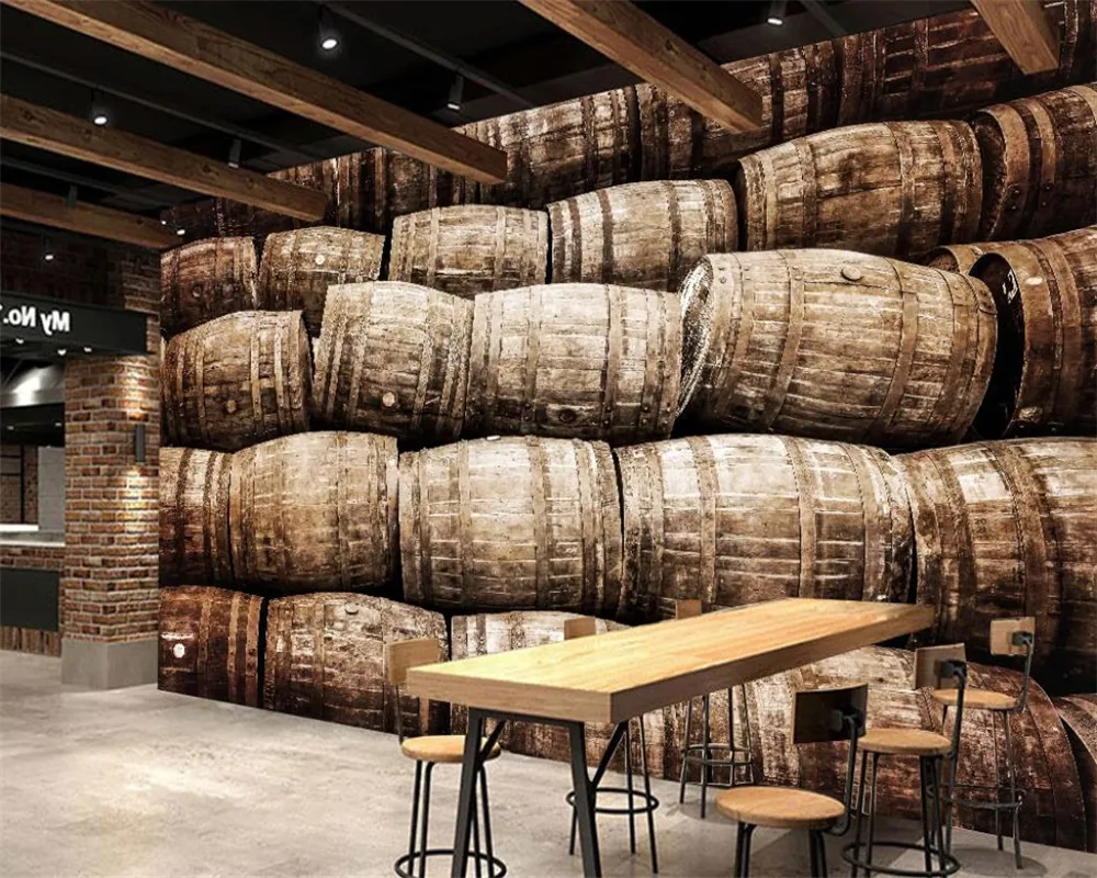 Retro Wooden Barrel Wallpaper By EuroDeco HD Classical 3D Wall Decor