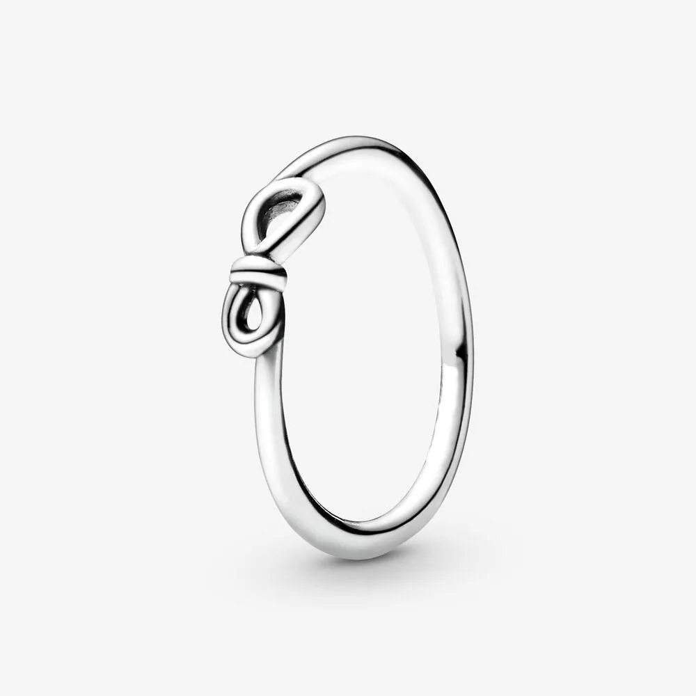 Anello con nodo infinito in argento sterling 925 di nuova marca per le donne Anelli di nozze Gioielli di moda