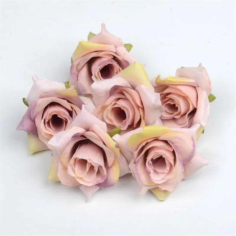 4cm Silk Rose Flower 50pcs/lot Artificial Flower Silk Rose Head Wedding Party Home Decoration Fake Rose Flower EEF3913