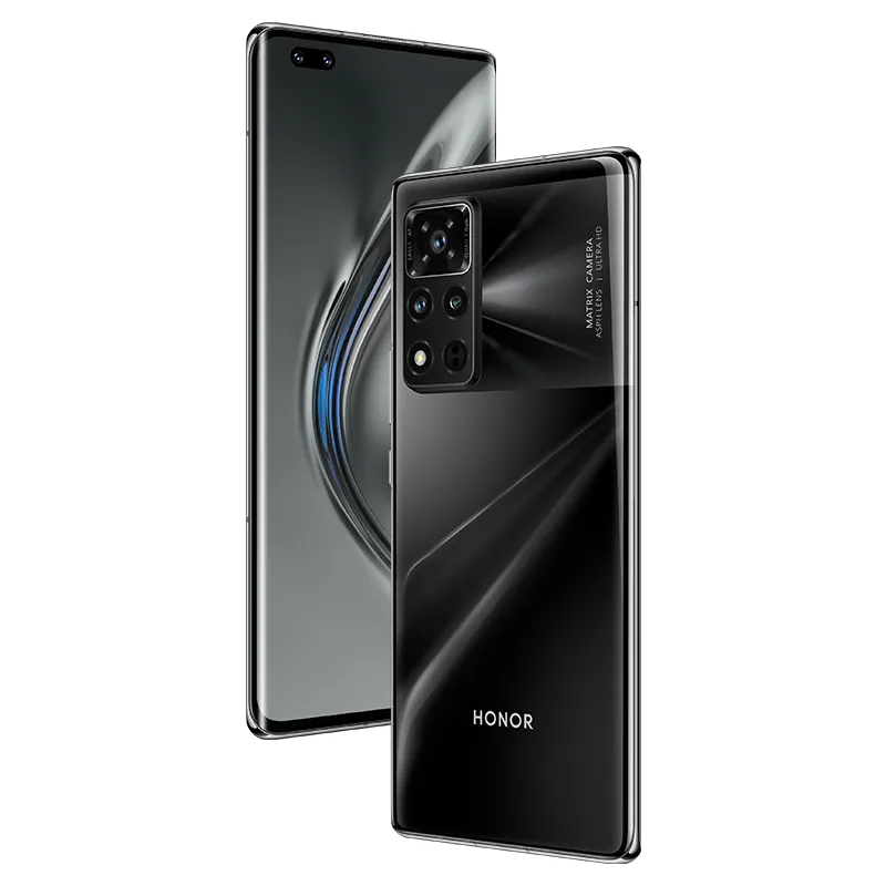 Оригинальные Huawei Honor V40 5G мобильный телефон 8 ГБ RAM 128GB 256GB ROM MTK 1000+ Octa Core Android 6.72 "OLED полный экран 50.0mp NFC 4000mAh отпечатков пальцев ID Face Smart Cell