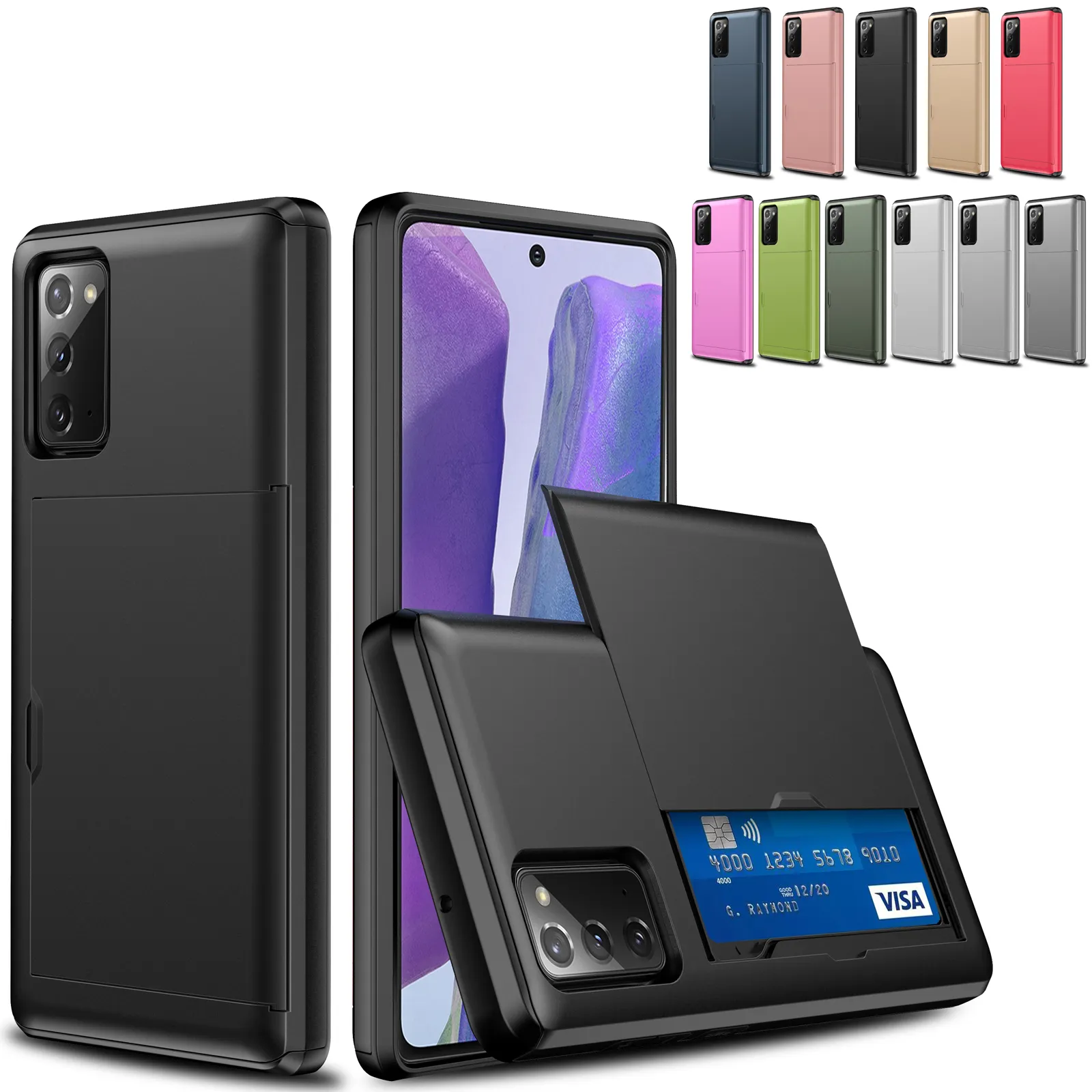 SGP Hybrid Dual Layer Slide Card Slot Case For Samsung Galaxy S20 FE Note 20 Ultra S20 Ultra Note 10 Plus S10 Plus