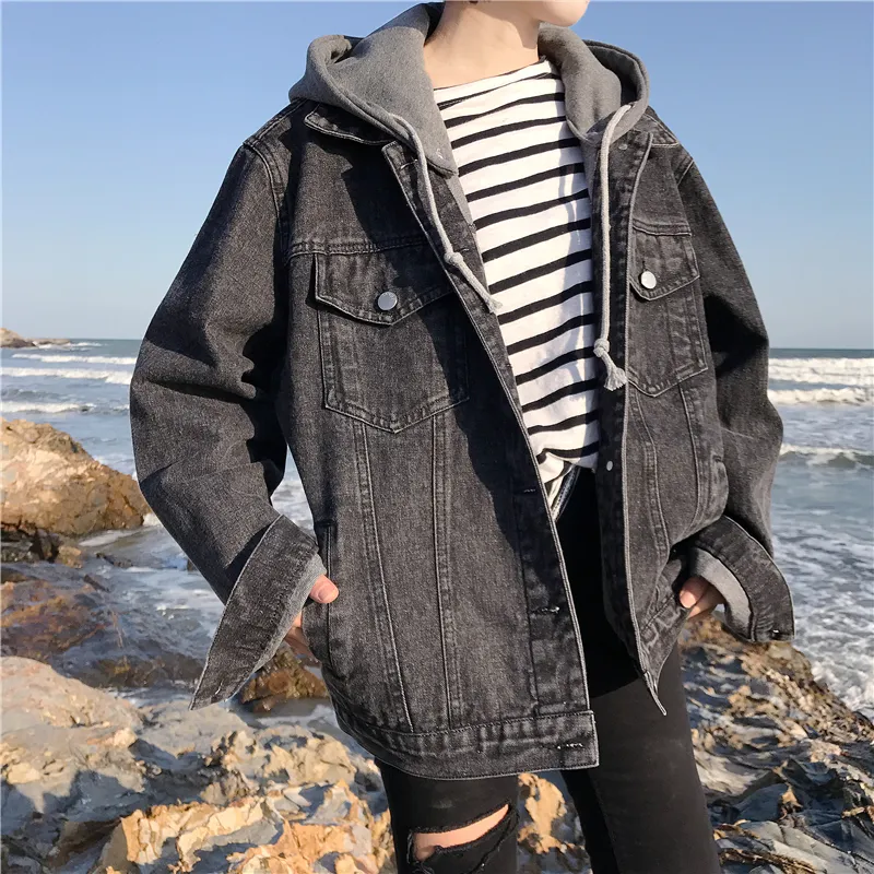 Veste En Jean Pour Femme Veste En Jean À Capuche Surdimensionnée