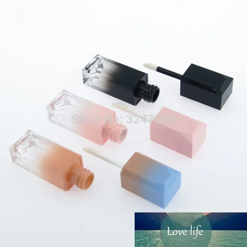 5ml 6ml Plastic Gradient Pink&Blue Beauty Lip Gloss Tube, Empty Black Pink Icecream Lipstick Bottle, Matte Lipgloss Container