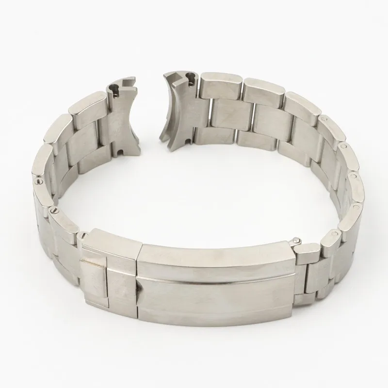 20mm 904L Roestvrij Stalen Horlogeband Voor Fit Role-X Submariner Zilver Speciale Arc End Polsband Armband mannen Vlinder Gesp