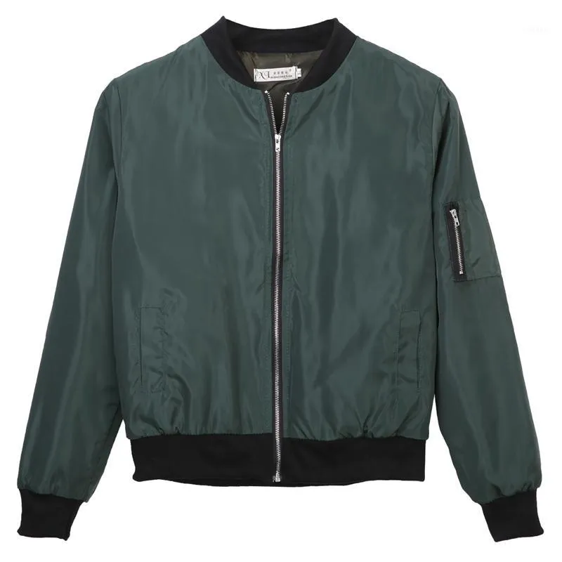 Vestes Femmes Grossiste - Armée Vert Noir Rouge Bomber Veste Femmes 2021 Printemps O-Collier Classique Simple Veste Femme Manche Longue Voiture Coréenne