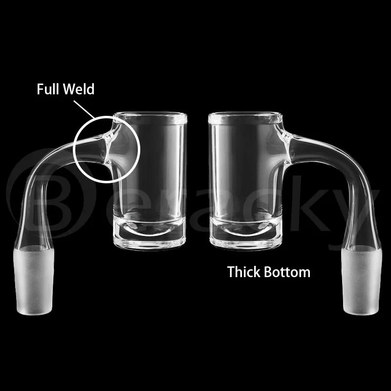 US Grade Full Weld Thick Bottom Beveled Edge Smoking Quartz Banger 25mmOD 45&90 Nails For Glass Water Bongs Dab Rigs