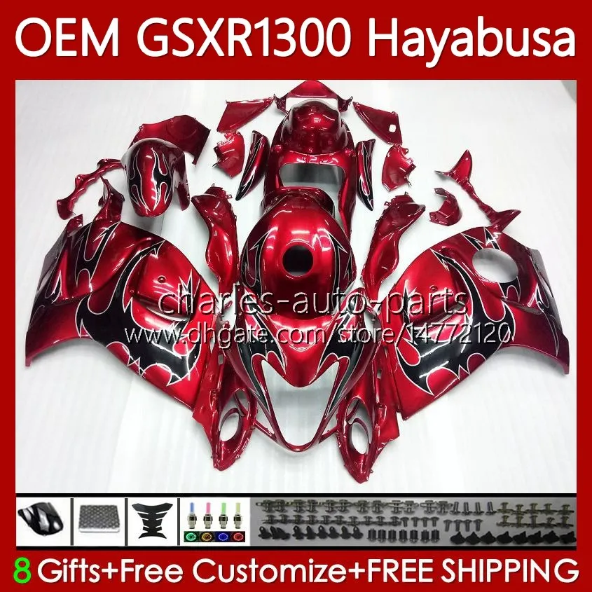 Órgão de Injeção para Suzuki Hayabusa GSXR-1300 GSXR 1300 CC 2008 2019 77No.10 GSX-R1300 GSXR1300 08 09 10 11 12 13 1300cc GSX R1300 14 15 17 17 18 19 OEM Flames Preto