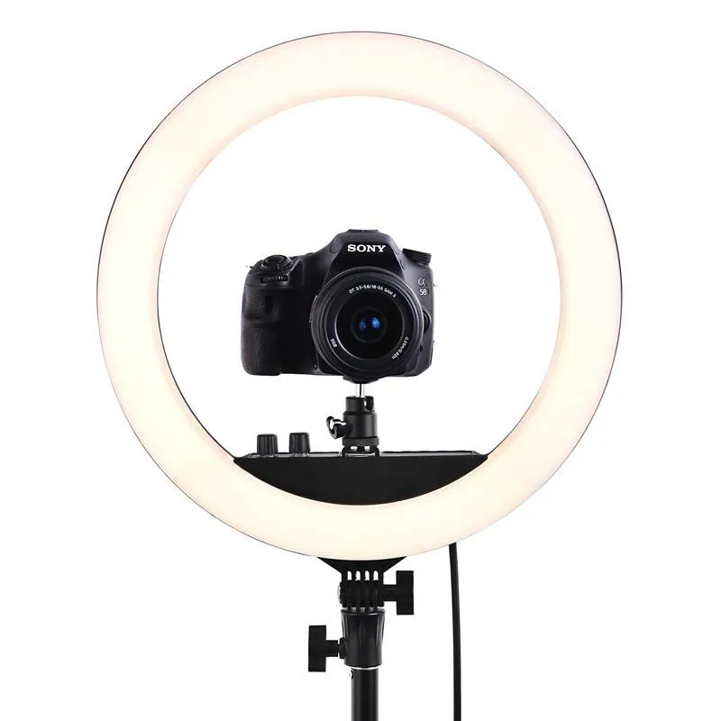 FOSOTO RL-18II Photographic Lighting 18 Inch Ring light 512Pcs Led RingLight Lamp With Tripod For Camera Phone Makeup Youtube