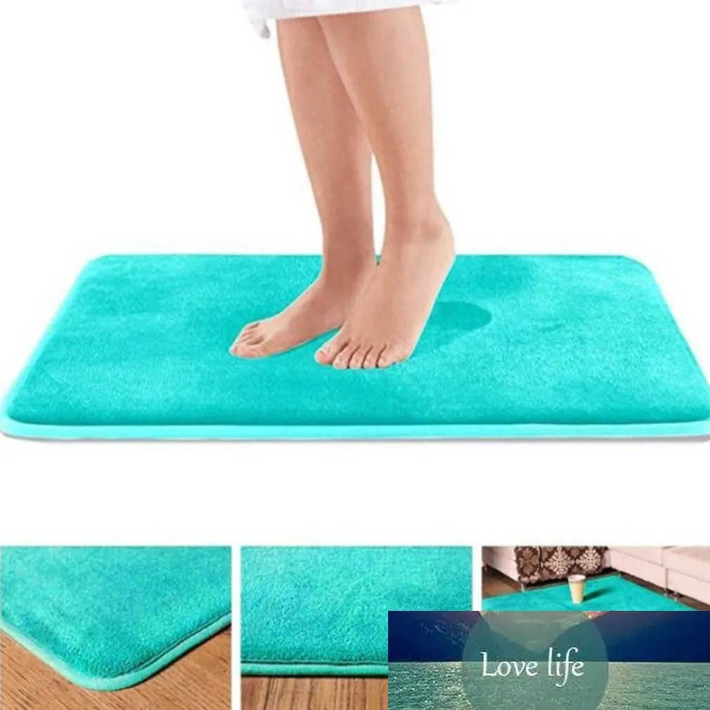 Home Bath Mat Non-slip Bathroom Carpet Soft Coral Fleece Memory Foam Rug Mat Kitchen Toilet Floor Decor Washable