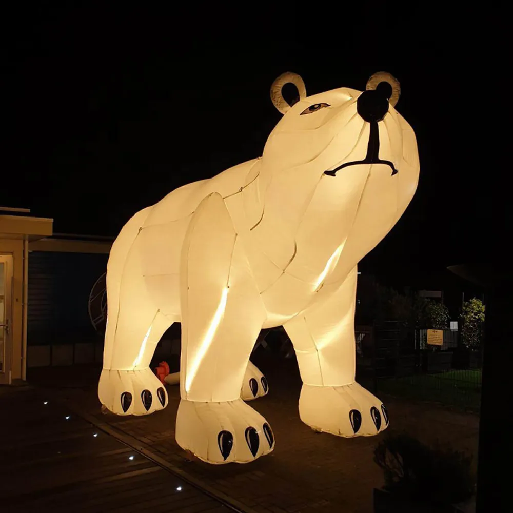 3mL inflatable polar bear cartoon model giant white bears large animal balloon for advertising