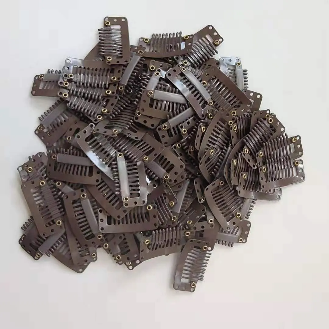 Extension Comb Clips Wig Tools Hair Cut Snap Clips With Rubber Grip 9 Teeth 3.3cm Hair ...
