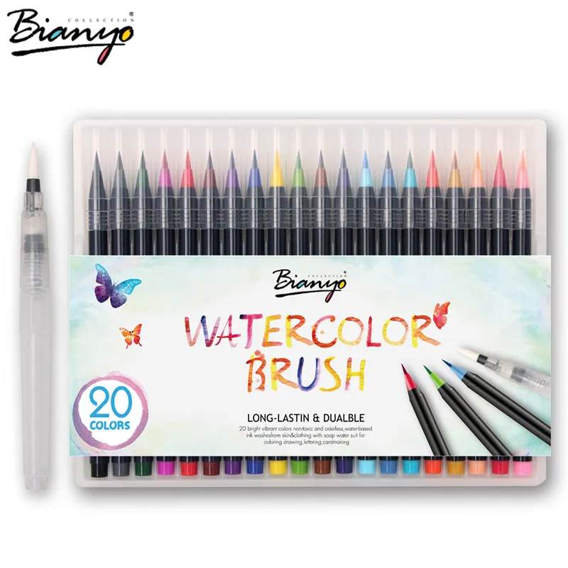 Bianyo 20 Colors Premium Painting Brush Pens Set S...