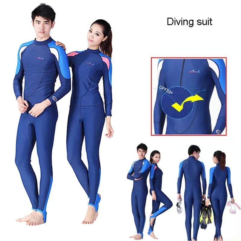 Adults Swim Wear Men Diving Suit Women Rash Guard Wetsuit UPF50