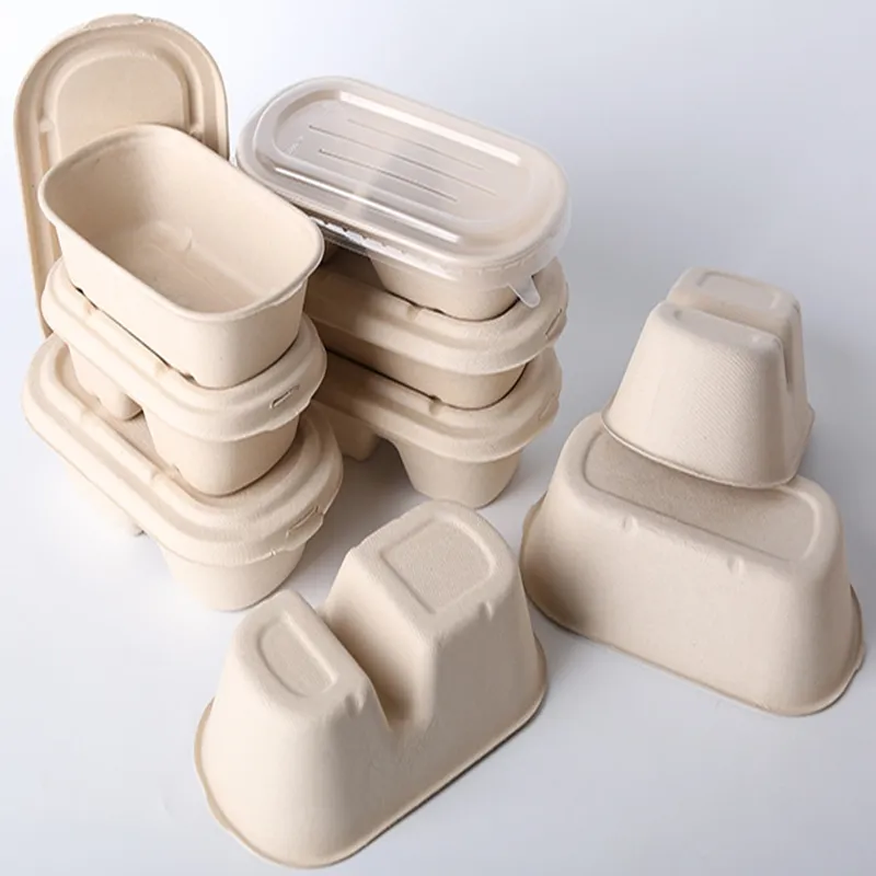 Environmentally friendly degradable wheat stalk takeout Containers Disposable lunch box light food salad sushi Bento packing Box