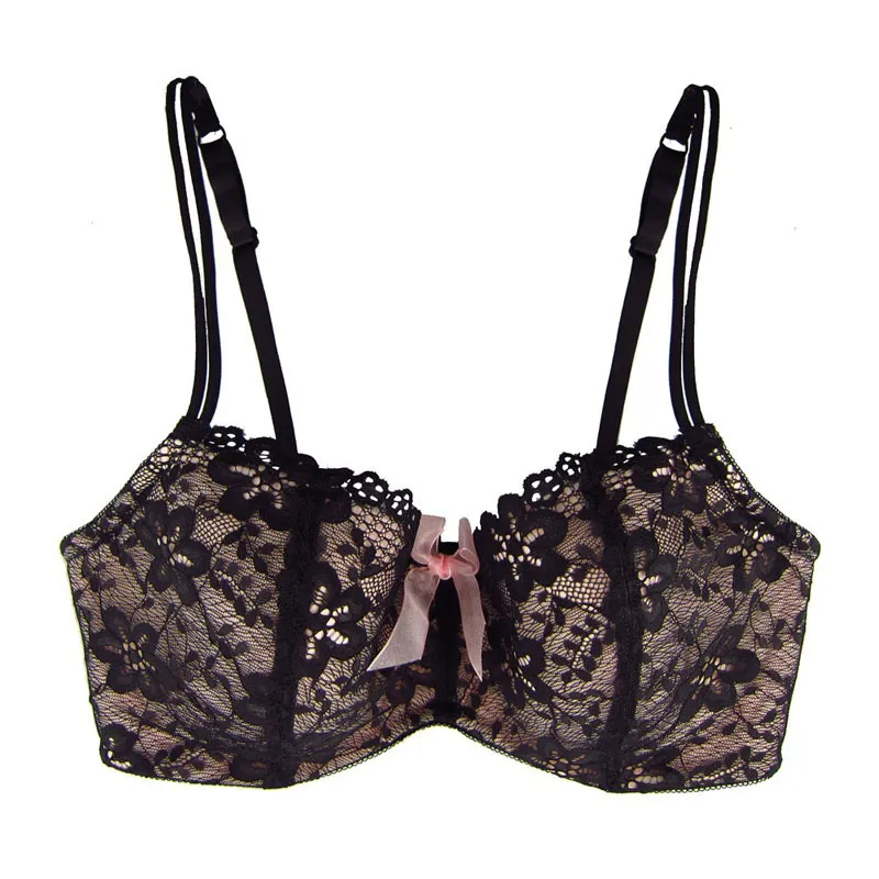 High Quality Black Lace And Pink Bow Push Up Bra For Women Plus Size  Available B 40 NO. SR7613 201202 From Dou05, $9.81