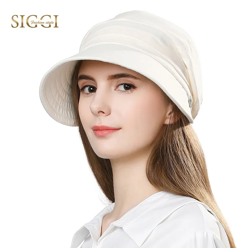 FANCET Mujeres Verano Sombrero para el sol Visor Lino Cubo Tapas Packable Ala ancha UPF50 + UB Cap A prueba de viento Correa de barbilla Moda 89033 Y200602