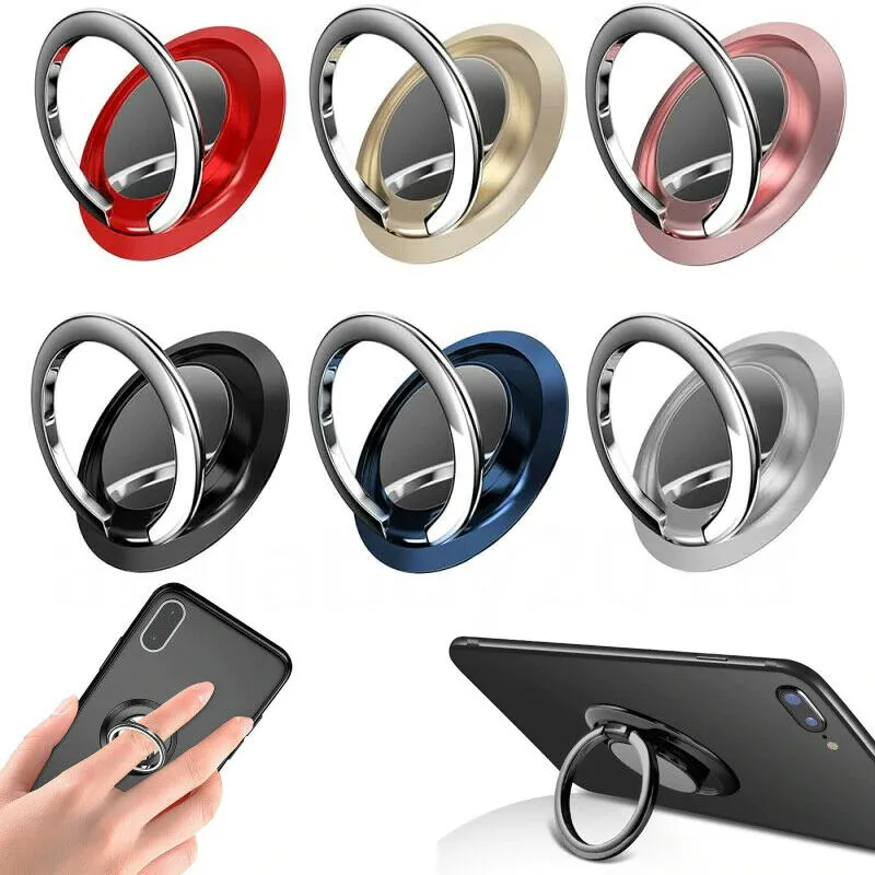 حامل حلقة الإصبع Stand Grip 360 ﾰ الدوران لسيارة الهاتف الخليوي Magnetic Mount iPhone 14 13 12 11 Pro Max 12 Mini Huawei