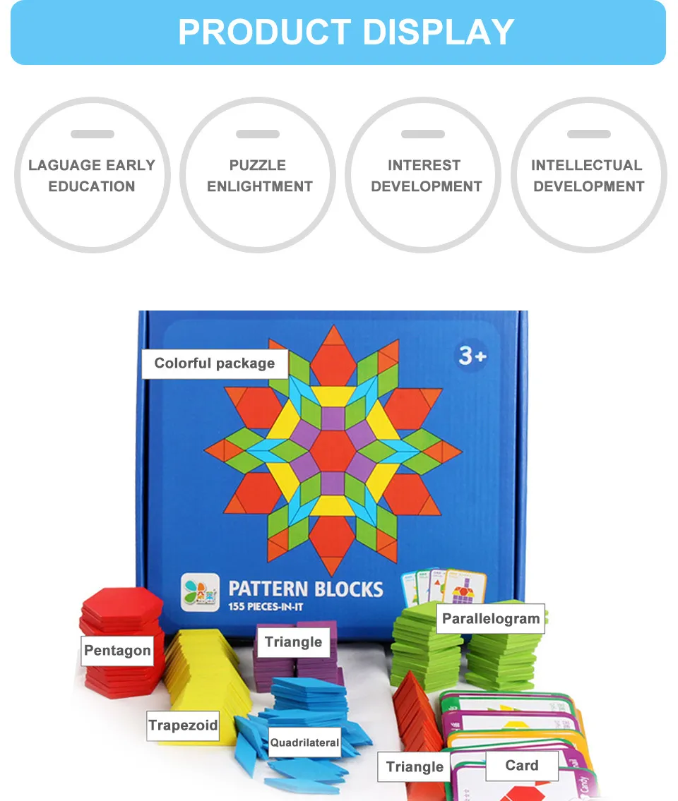 Montessori Wooden Jigsaw Puzzle For Kids Educational Tangram Magnetic ...