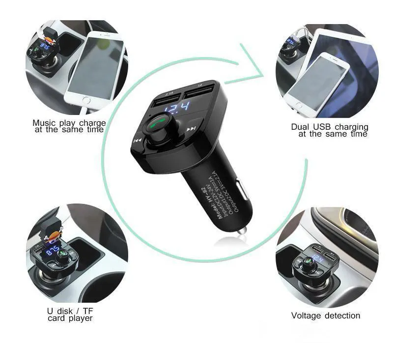 Wireless Fm Modulator Aux Audio Mp3 Player Usb Car Charger Handsfree  Bluetooth Compatible Car Kit Fm Transmitter Accessories