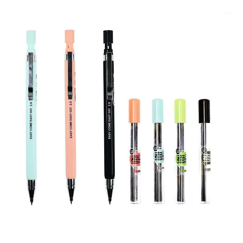 1 adet Yaratıcı Şeker Renk Mekanik Kalem 2.0mm Kawaii Kalemler Yazma Çocuk Kız Hediye Okul Malzemeleri1