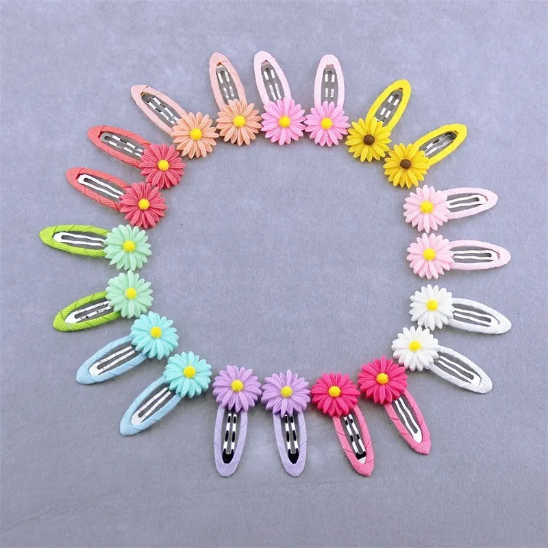 Baby Girl Sunflower Hair Clips Toddler Spädbarn Kids Hair Grosgrain Ribbon Bow Snap Fashion Accesories Clips Barrettes Hairgrips 460 K2