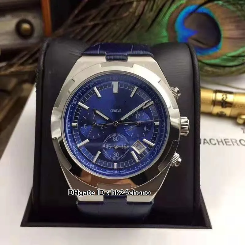 Nuevo 316 Caja de acero en el extranjero 5500V / 110A-B148 Reloj automático para hombre Esfera azul Correa de cuero azul Alta calidad 42 mm Nuevos relojes de negocios para caballeros