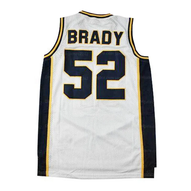 Custom Tom Brady #52 High School Basketball Jersey Men's Ed White Any Name Number Jerseys Size S-4xl Top Quality