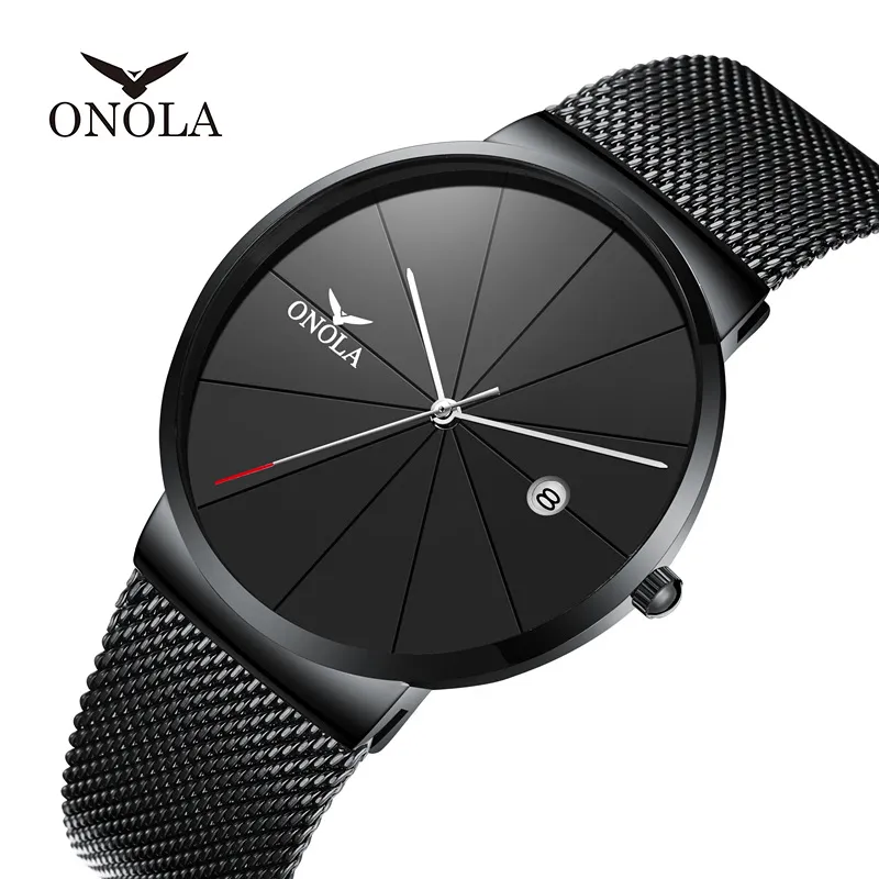 Wholewechesonola Autentyczne trend mody Proste Ultra-Thin Mens Watch Pas Wodoodporny Student Mężczyzna Oglądaj jeden kawałek Dropshipping Wristwatche