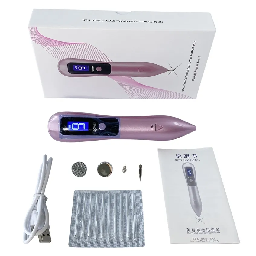 Stylo Plasma à 9 vitesses avec lumière LED, dissolvant de taches foncées pour les verrues du visage, les taches de rousseur, les rides et les paupières, outil de levage 220224