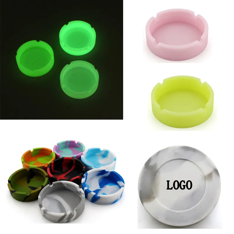 Silicone Soft Round Ashtrays Portable Ashtray Shatterproof Anti-scalding Cigar Ashtray Cigarette Holder YGH01