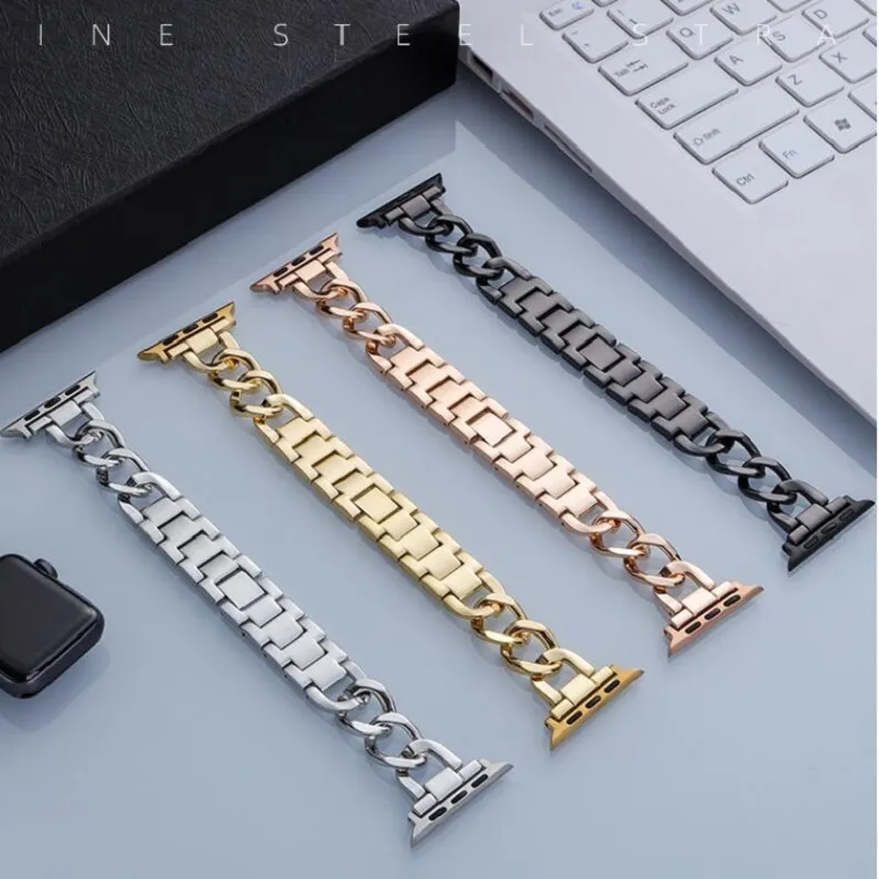 Lämplig för Apple Strap Metal Rostfritt stål Apple Watch 6 Kvinna Alloy Diamond Band 38 40 42 44mm