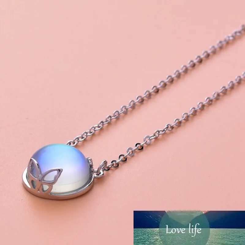 Nouveau collier rond en pierre de lune naturelle de haute qualité femmes bijoux filles pendentif avec chaîne amoureux cadeau