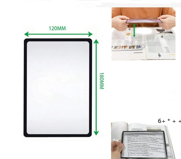 اللوازم المدرسية مكتب 180x120 ملليمتر convinient a5 شقة pvc المكبر ورقة كتاب تكبير مكبرة عدسة الزجاج القراءة RRB13225