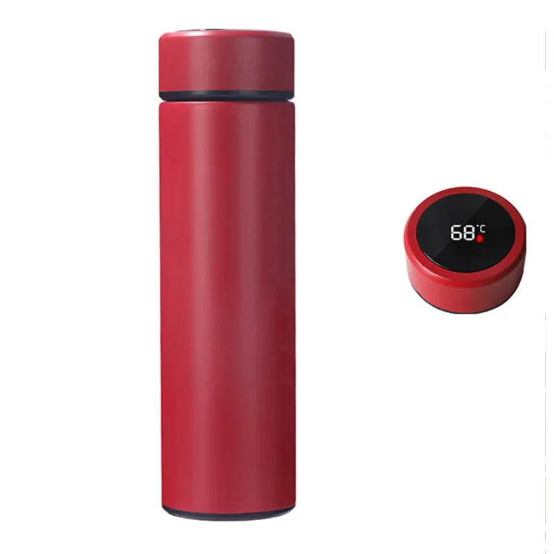 Inteligente de aço inoxidável thermos copo garrafa de água à prova d 'água tenente exibir vácuo portátil led tela sopa coffee isolation canecas tumbler jy0023