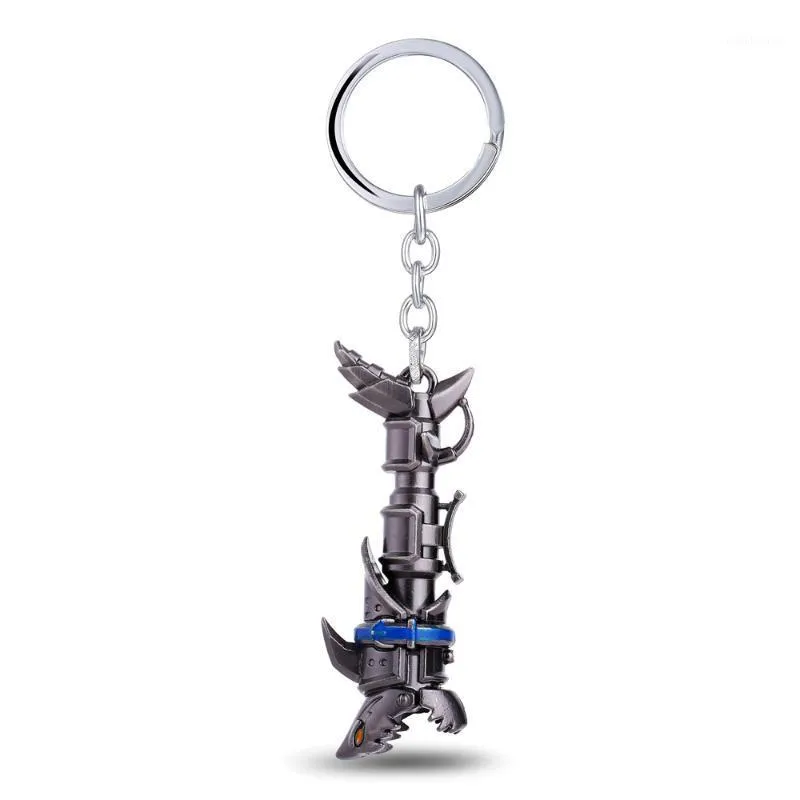 Keychains League of Legendes Jinx Cannon Keychain Metal Key Rings for Gift Chain Jewelry Car YS110011