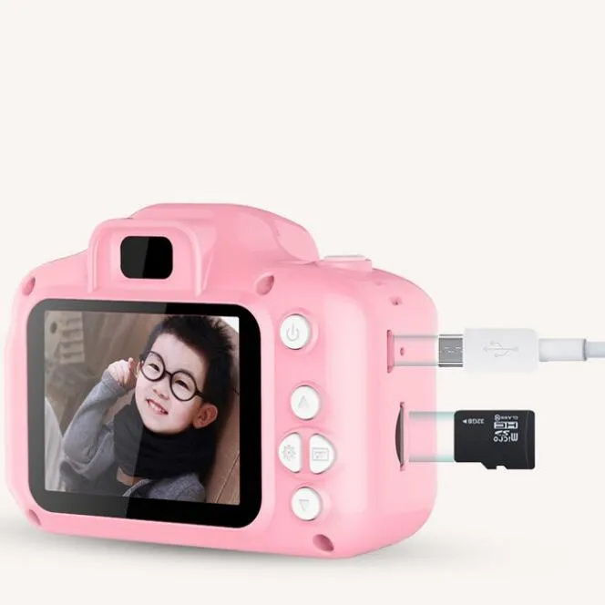 Barnkamera mini digitalkamera söta tecknad kamera leksaker för födelsedagspresent 2 tum skärm cam ta bilder zyy4211385142